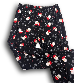Women Celebrate Together Pajama Pants M Black Santa Christmas